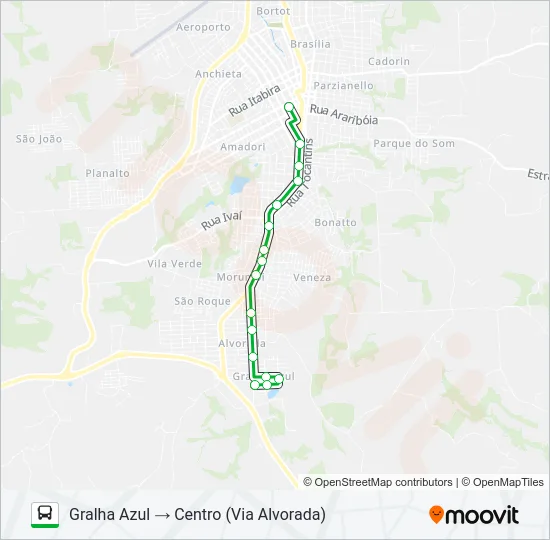 301 GRALHA AZUL / ATLAS (CENTRO) Bus Line Map