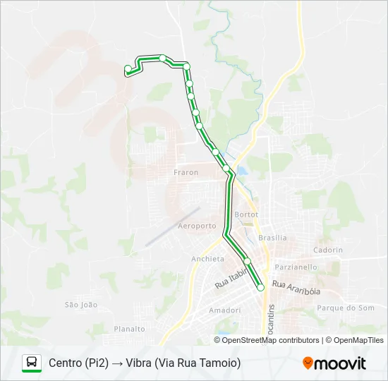 206 CENTRO / VIBRA (PARQUE INDUSTRIAL 03) Bus Line Map