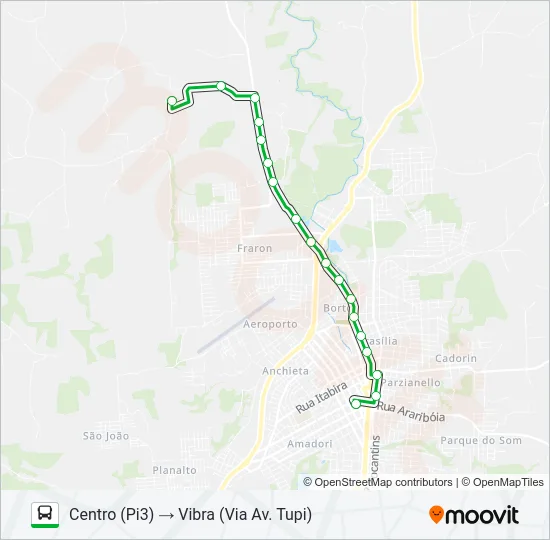 206 CENTRO / VIBRA (PARQUE INDUSTRIAL 03) Bus Line Map