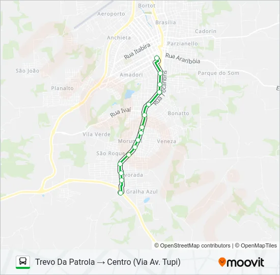 206 CENTRO / VIBRA (PARQUE INDUSTRIAL 03) Bus Line Map