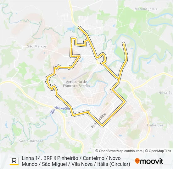 014 INTERBAIRROS BRF Bus Line Map