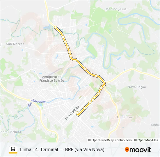 014 INTERBAIRROS BRF Bus Line Map