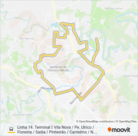 014 INTERBAIRROS BRF Bus Line Map