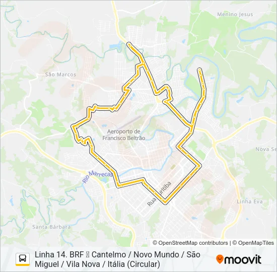 014 INTERBAIRROS BRF Bus Line Map