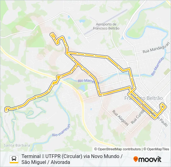 012 UTFPR / SÃO MIGUEL Bus Line Map