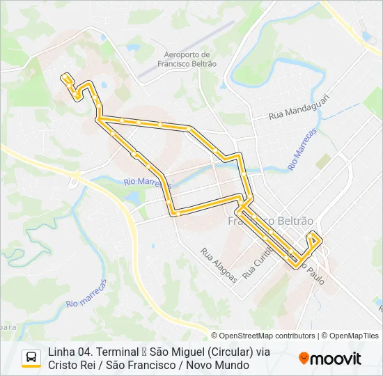 12 UTFPR / SÃO MIGUEL Bus Line Map
