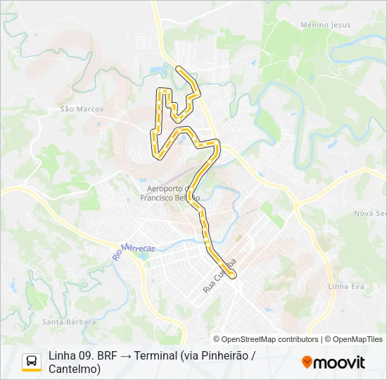 09 PINHEIRÃO / CANTELMO Bus Line Map