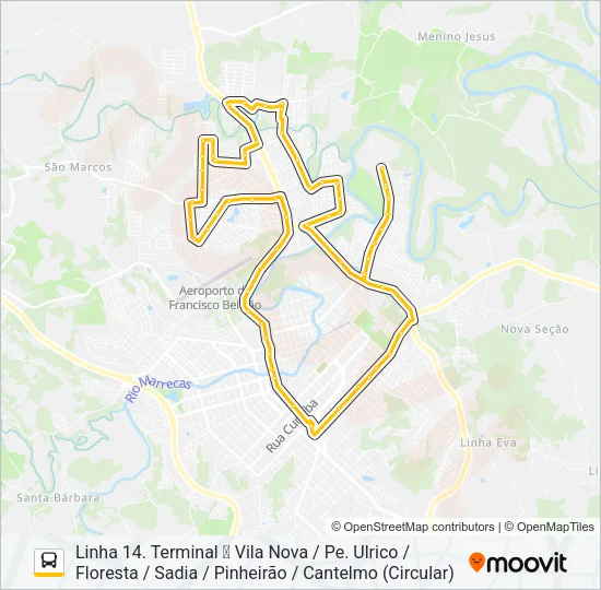 10 SADIA / JARDIM FLORESTA Bus Line Map