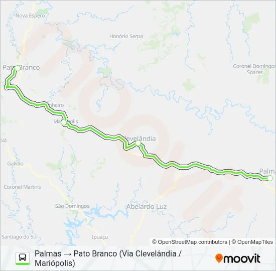 1447-500 PATO BRANCO / PALMAS Bus Line Map