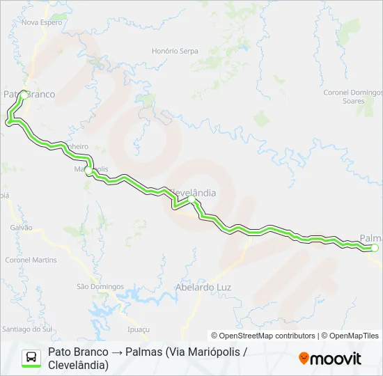 1447-500 PATO BRANCO / PALMAS Bus Line Map