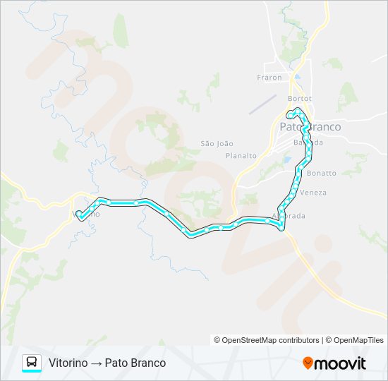 Mapa da linha 0526-440 PATO BRANCO / VITORINO de ônibus