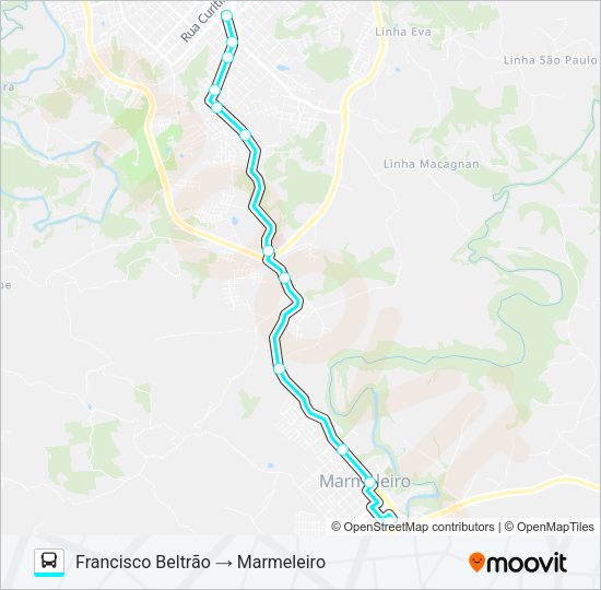 Mapa da linha 0534-400 FRANCISCO BELTRÃO / MARMELEIRO de ônibus