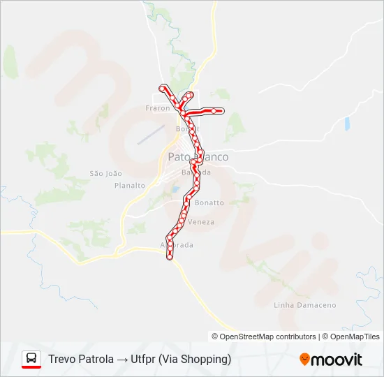 102 AVENIDA TUPI / UTFPR Bus Line Map