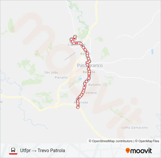 102 AVENIDA TUPI / UTFPR Bus Line Map