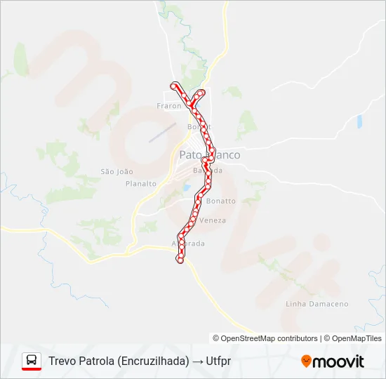 102 AVENIDA TUPI / UTFPR Bus Line Map