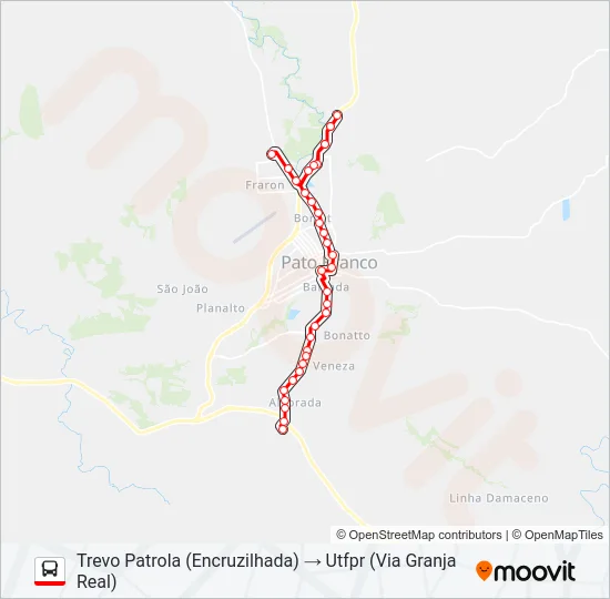 102 AVENIDA TUPI / UTFPR Bus Line Map