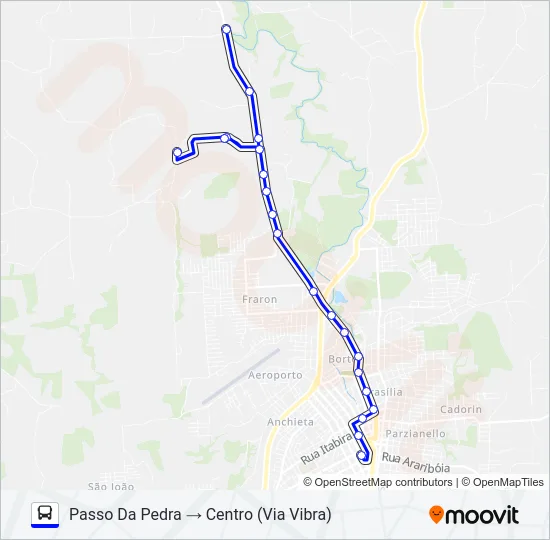 109 PASSO DA PEDRA / CENTRO Bus Line Map