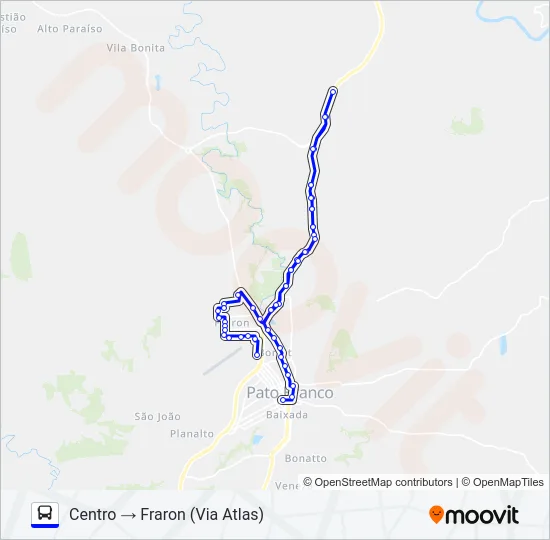 111 FRARON / CENTRO (VIA UTFPR) Bus Line Map