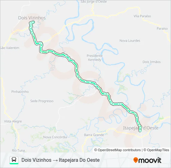 1086-550 ITAPEJARA DO OESTE / DOIS VIZINHOS Bus Line Map