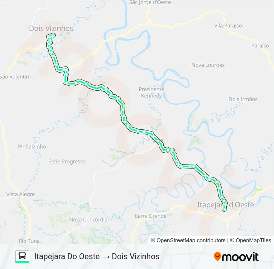 1086-550 ITAPEJARA DO OESTE / DOIS VIZINHOS Bus Line Map