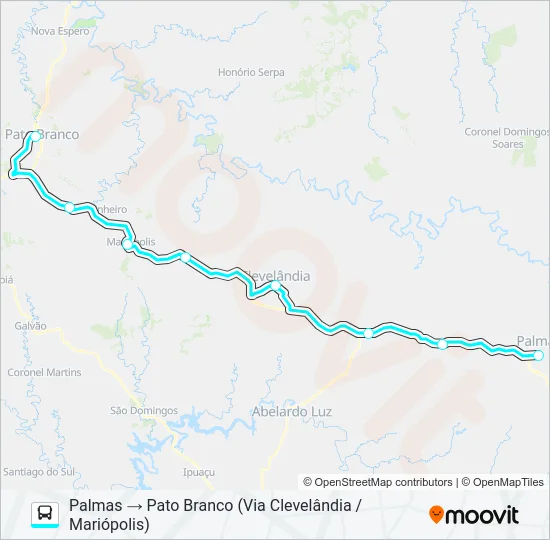0526-560 PATO BRANCO / PALMAS Bus Line Map
