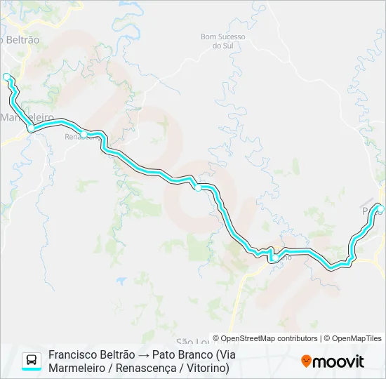 0515-500 PATO BRANCO / FRANCISCO BELTRÃO Bus Line Map