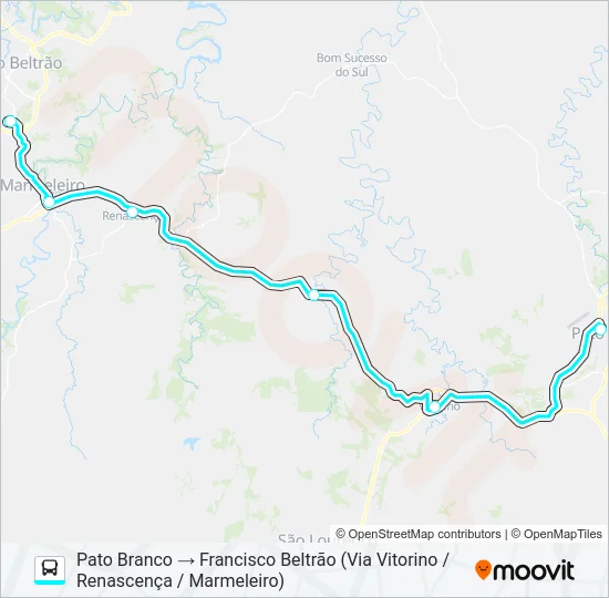 0515-500 PATO BRANCO / FRANCISCO BELTRÃO Bus Line Map