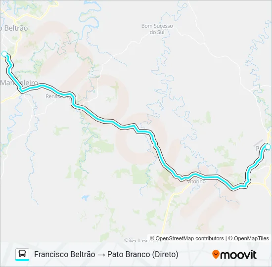 0515-500 PATO BRANCO / FRANCISCO BELTRÃO Bus Line Map