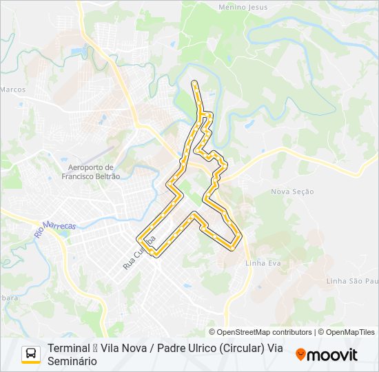 Mapa da linha 002 ENTRE RIOS de ônibus