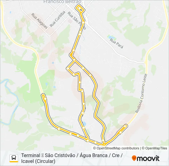 011 SÃO CRISTÓVÃO Bus Line Map