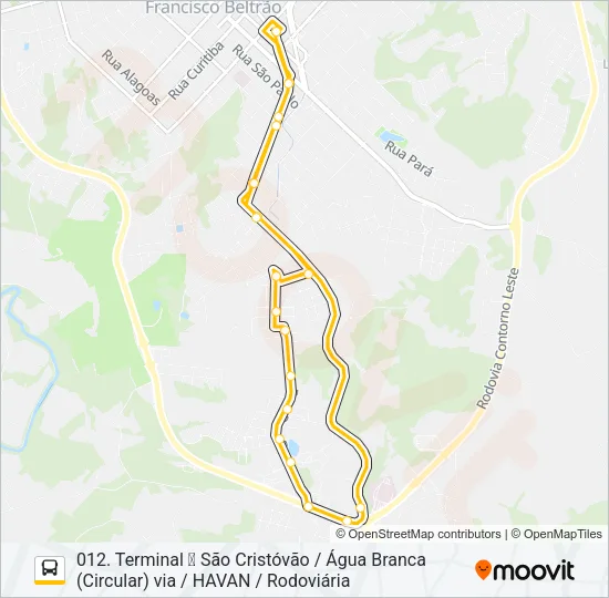 011 SÃO CRISTÓVÃO Bus Line Map