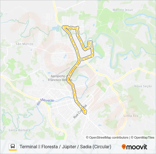 010 SADIA / JARDIM FLORESTA Bus Line Map
