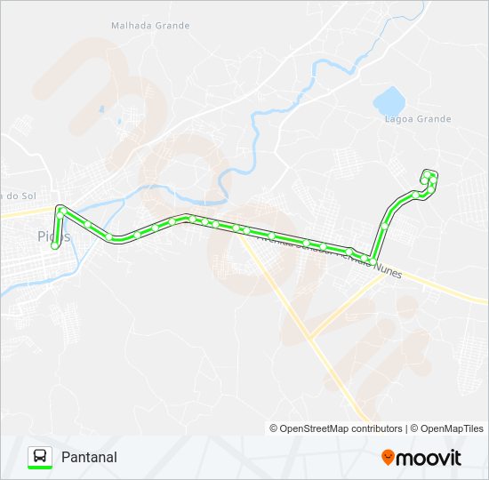 Mapa da linha 01 PANTANAL / CENTRO de ônibus