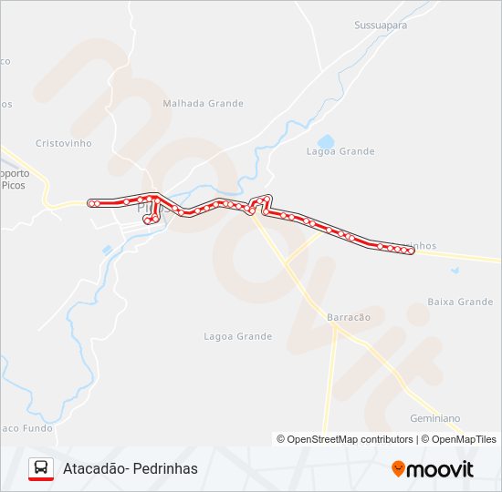 Mapa da linha 08 MORRINHOS / CENTRO de ônibus