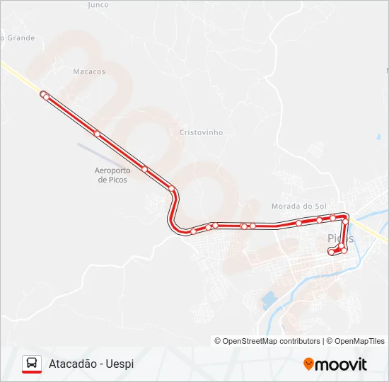 08 MORRINHOS / CENTRO Bus Line Map
