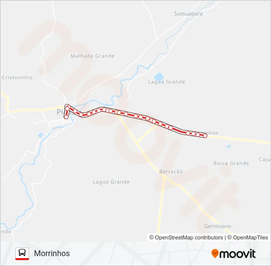 08 MORRINHOS / CENTRO Bus Line Map