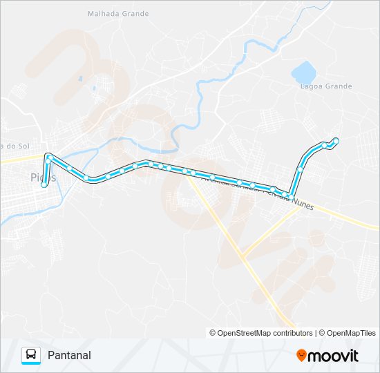 Mapa da linha 03 PANTANA / CENTRO /PEDRINHAS de ônibus