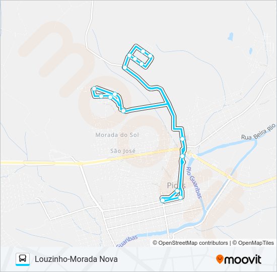 Mapa da linha 03 PANTANA / CENTRO /PEDRINHAS de ônibus