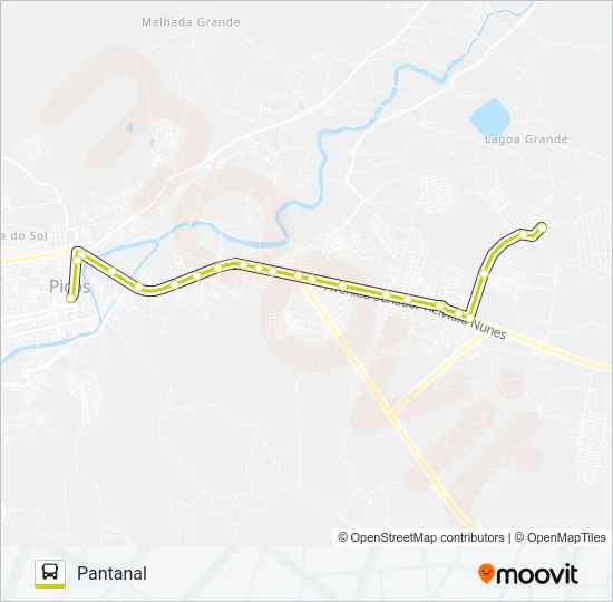 14 MORRINHOS / PANTANAL / CENTRO Bus Line Map