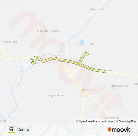 14 MORRINHOS / PANTANAL / CENTRO Bus Line Map