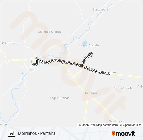 Mapa da linha 04 CENTRO - PANTANAL de ônibus