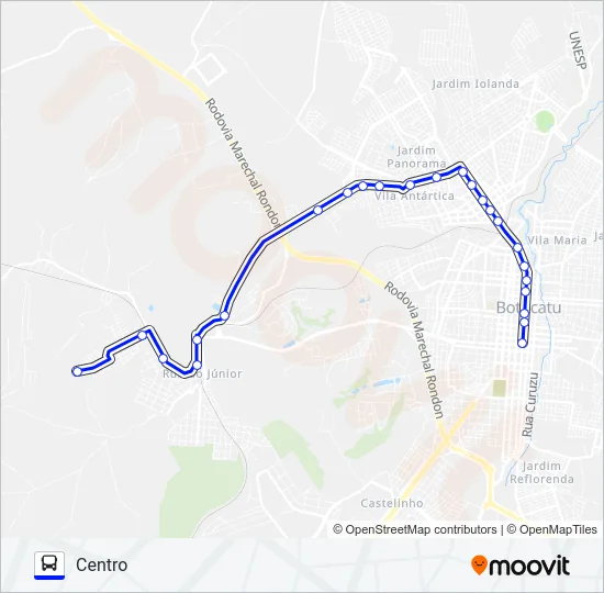 210 RUBIÃO JÚNIOR VIA CAFÉ TESOURO Bus Line Map
