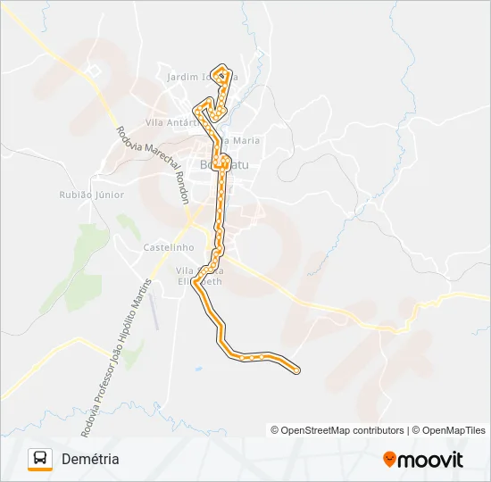 119 DEMÉTRIA - CENTRO Bus Line Map
