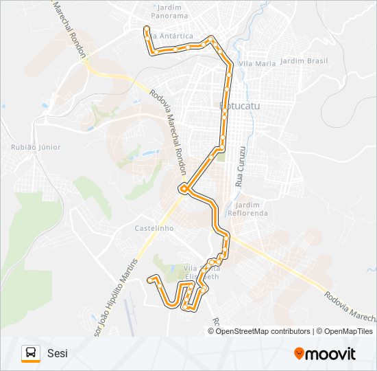 105 SESI - VILA PAULISTA bus Line Map