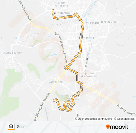 105 SESI - VILA PAULISTA Bus Line Map