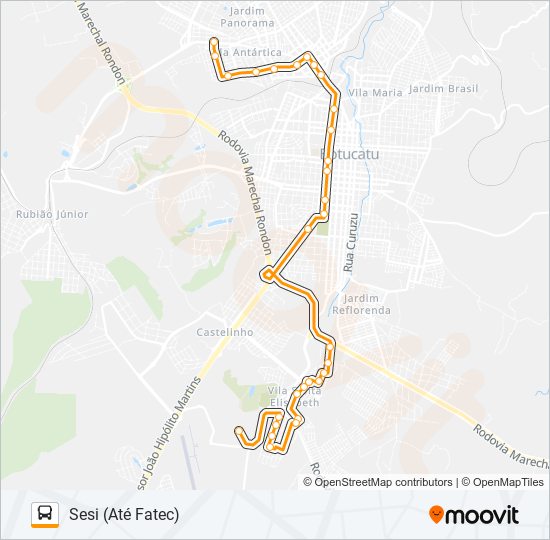 105 SESI - VILA PAULISTA bus Line Map