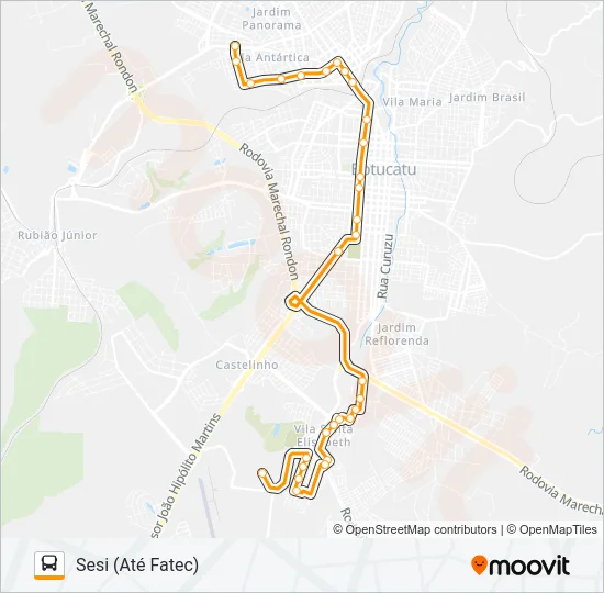 105 SESI - VILA PAULISTA Bus Line Map