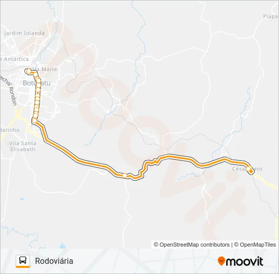 122 ANHUMAS - RODOVIÁRIA Bus Line Map