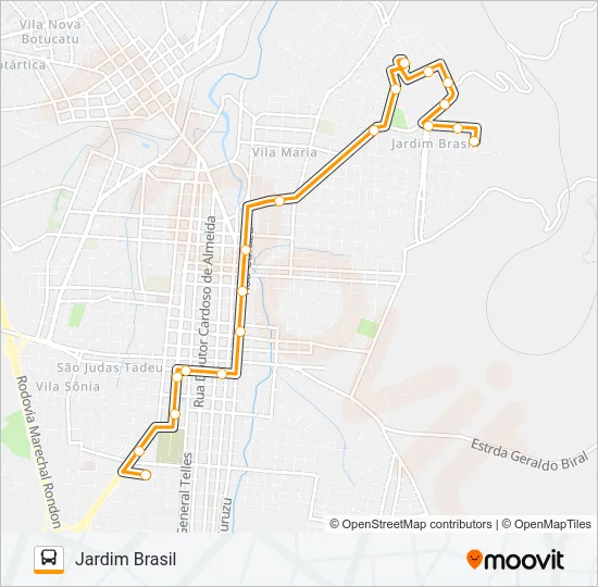 103 JARDIM BRASIL - CENTRO Bus Line Map