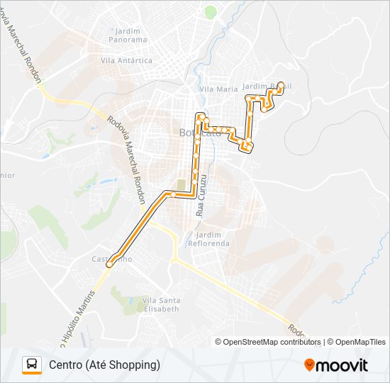 Mapa da linha 103 JARDIM BRASIL - CENTRO de ônibus
